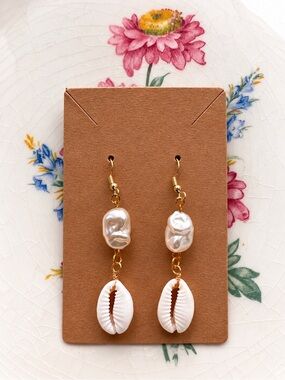 Coastal Pearl Dangle Earrings